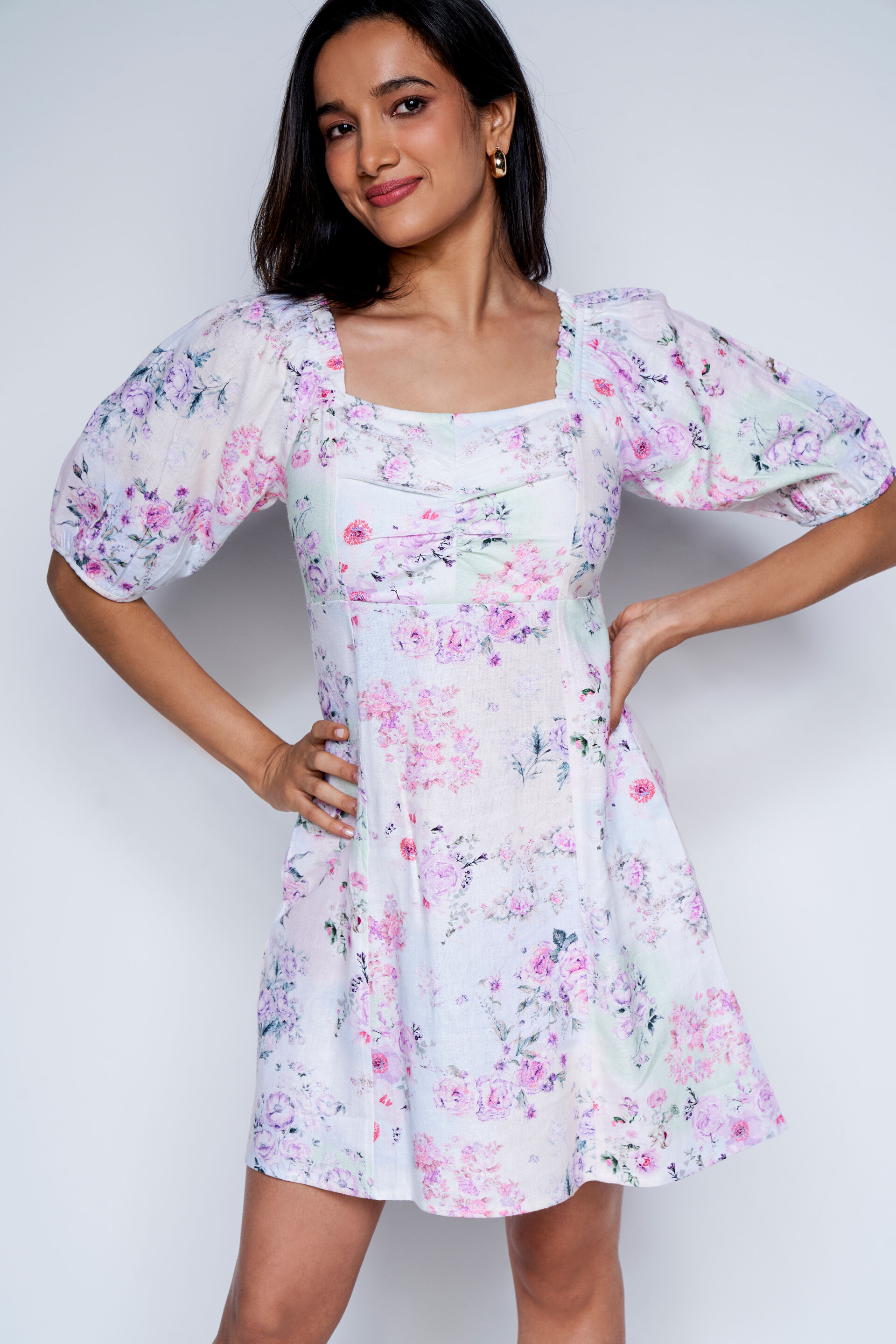 Multi Flower-ist Dress, Multi Color, image 1